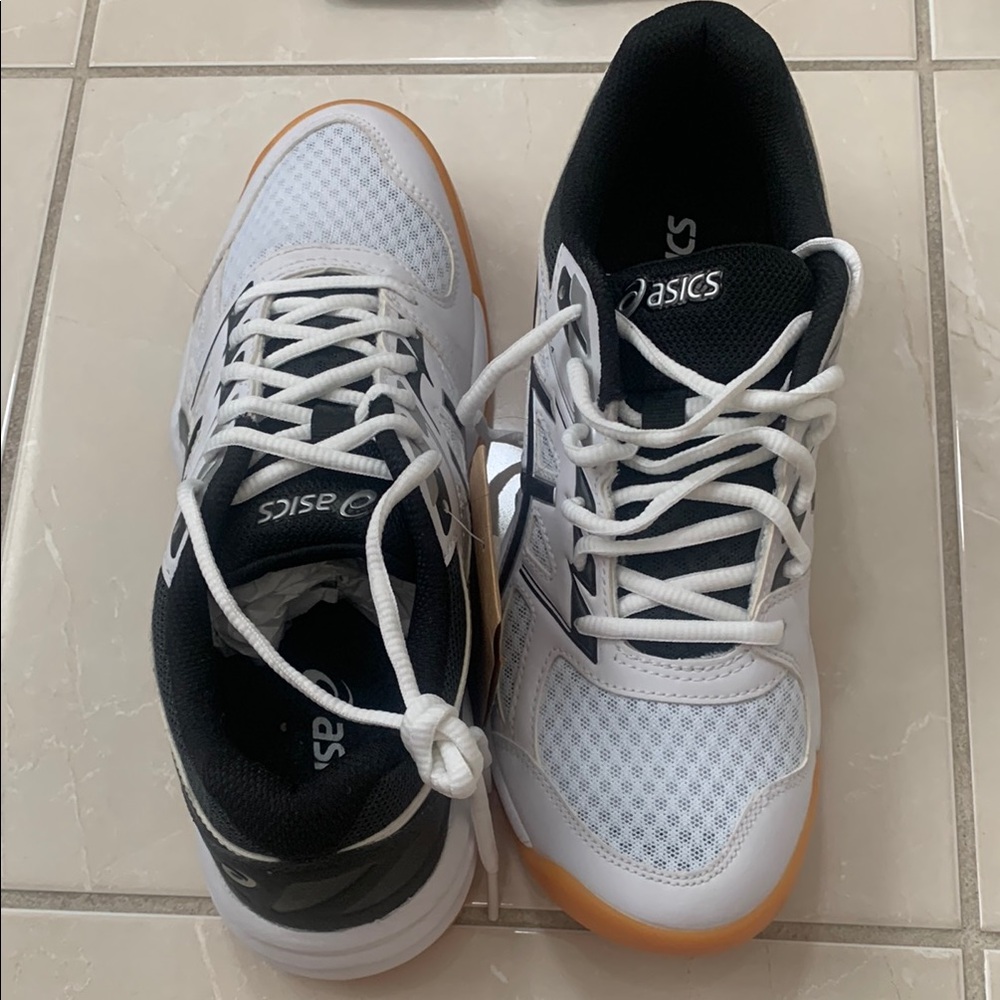 Asics White and Black Athletic Shoes with Cushioned Sole